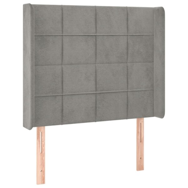 Łóżko kontynentalne z materacem i LED, szare 80x200 cm, aksamit - obrazek 7