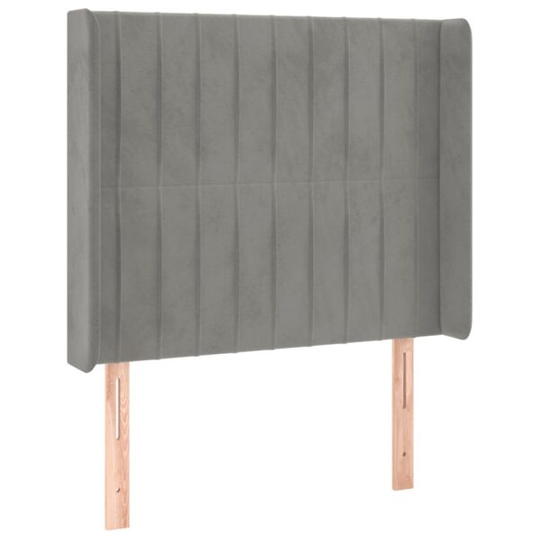 Łóżko kontynentalne z materacem i LED, szare 100x200cm, aksamit - obrazek 7