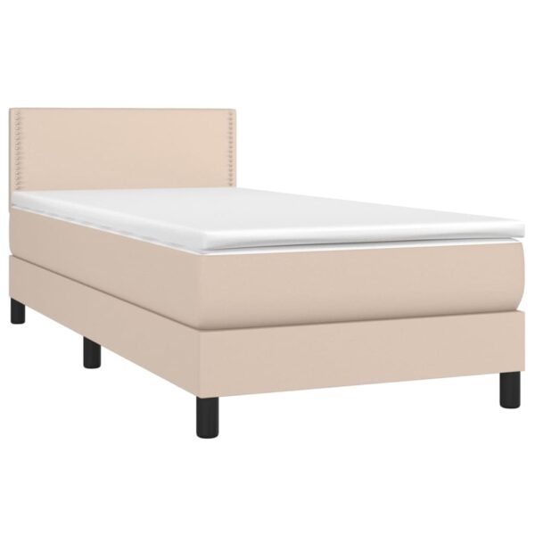 Łóżko kontynentalne, materac i LED cappuccino 100x200 cm - obrazek 3