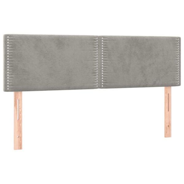 Łóżko kontynentalne z materacem i LED, szare 140x200cm, aksamit - obrazek 7