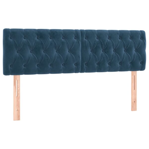 Łóżko kontynentalne, materac i LED, niebieski aksamit 140x190cm - obrazek 7