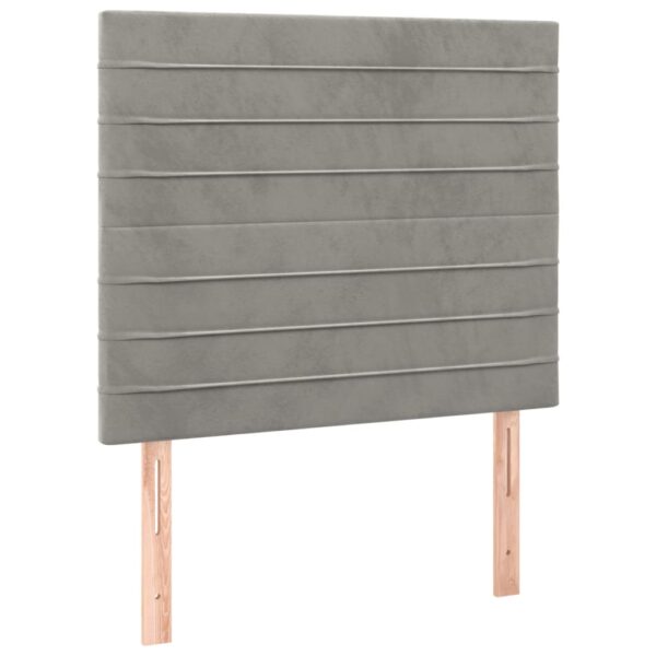 Łóżko kontynentalne z materacem i LED, szare 90x190 cm, aksamit - obrazek 7