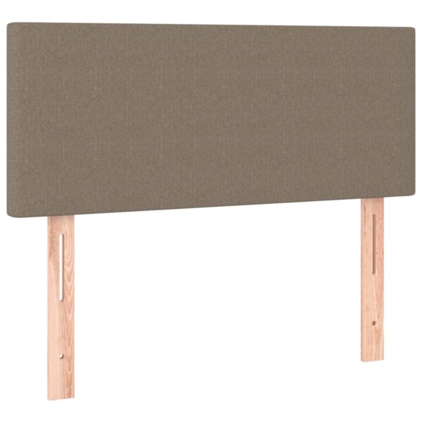 Łóżko kontynentalne z materacem, taupe, tkanina, 90x200 cm - obrazek 6