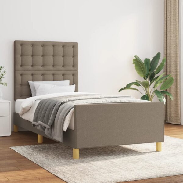 Rama łóżka bez materaca Taupe 90x200 cm Tkanina