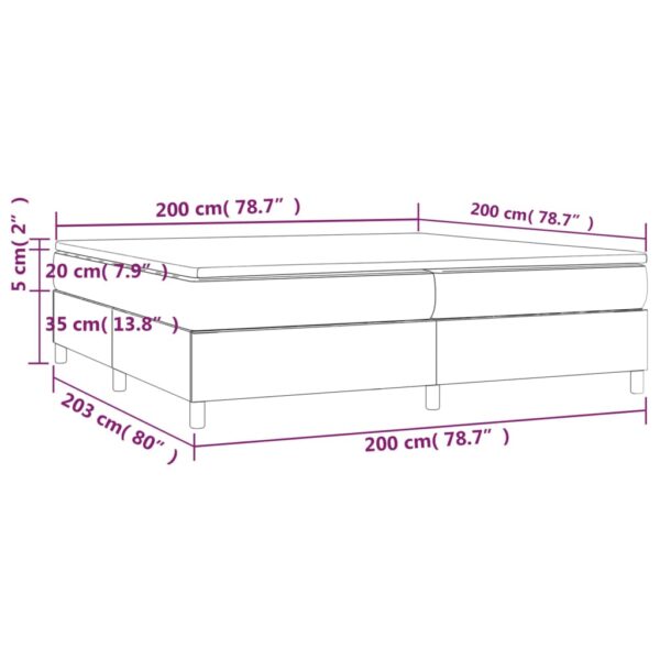 Łóżko kontynentalne z materacem, białe, ekoskóra 200x200 cm - obrazek 10