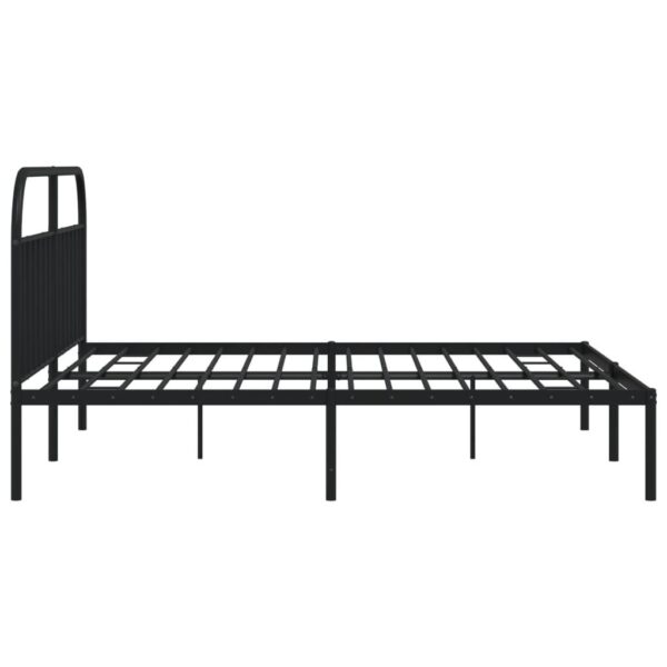 Metalowa rama łóżka z wezgłowiem, czarna, 200x200 cm - obrazek 7