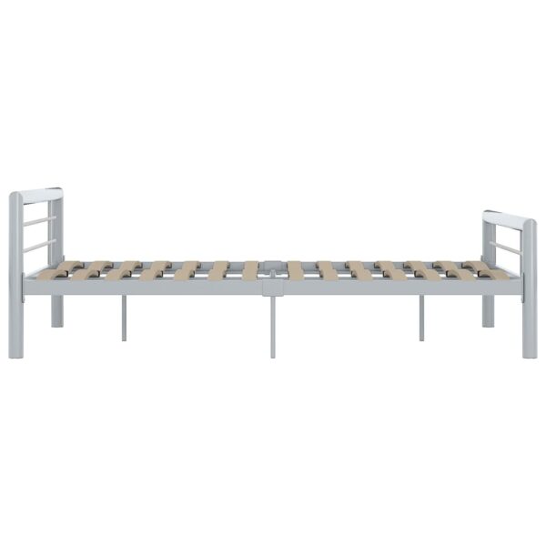 Rama łóżka, szaro-biała metalowa, 160 x 200 cm - obrazek 4