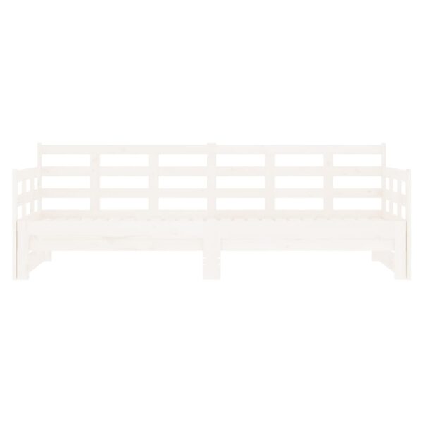 Łóżko rozsuwane, białe, lite drewno sosnowe, 2x(90x200) cm - obrazek 6
