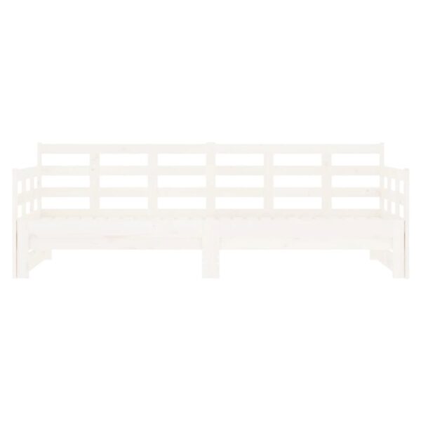 Łóżko rozsuwane, białe, lite drewno sosnowe, 2x(80x200) cm - obrazek 6