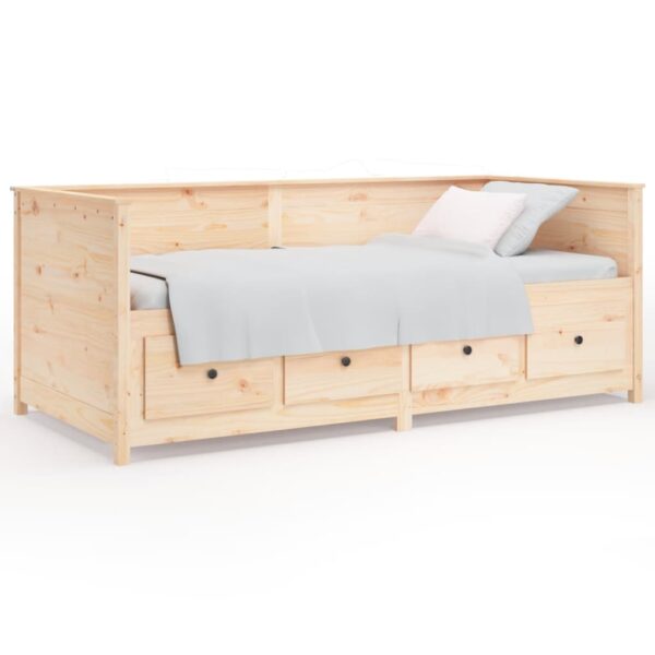 Łóżko dzienne bez materaca 75x190 cm lite drewno sosnowe - obrazek 2