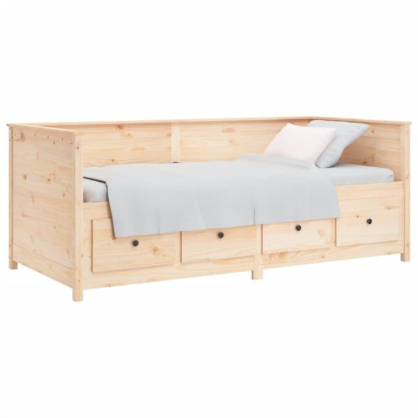 Łóżko dzienne bez materaca 75x190 cm lite drewno sosnowe - obrazek 3
