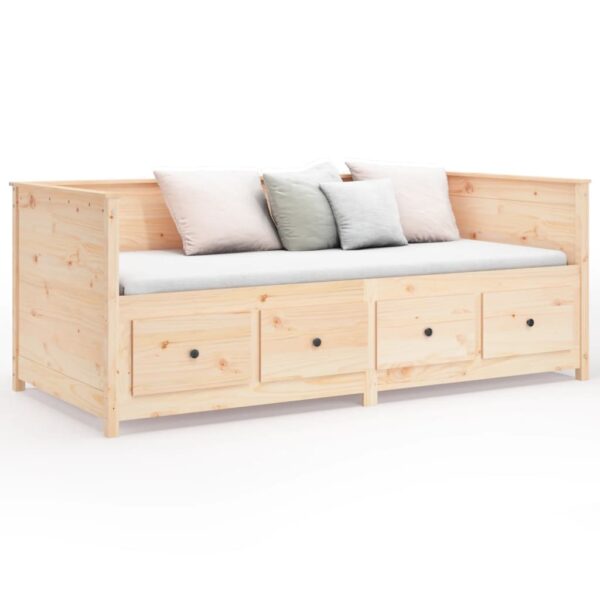Łóżko dzienne bez materaca 75x190 cm lite drewno sosnowe - obrazek 5