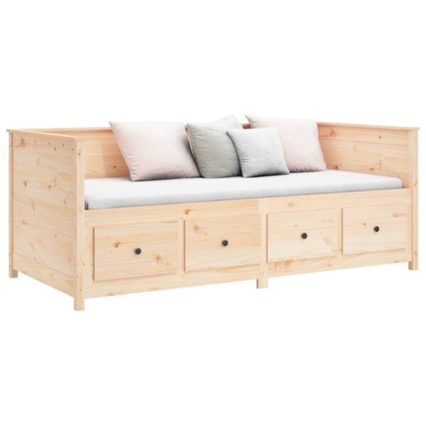 Łóżko dzienne bez materaca 75x190 cm lite drewno sosnowe - obrazek 6
