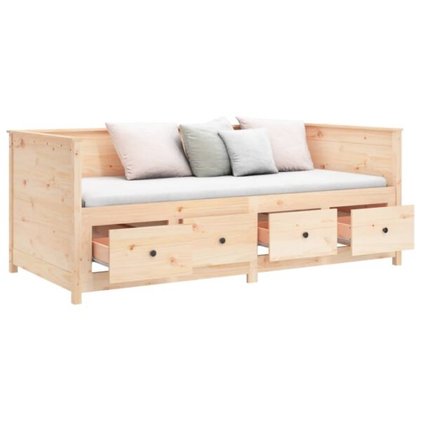 Łóżko dzienne bez materaca 75x190 cm lite drewno sosnowe - obrazek 7