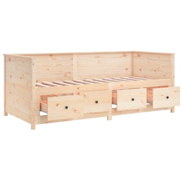 Łóżko dzienne bez materaca 75x190 cm lite drewno sosnowe - obrazek 8