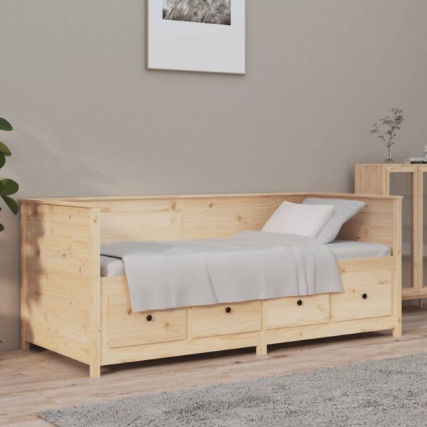 Łóżko dzienne bez materaca 75x190 cm lite drewno sosnowe
