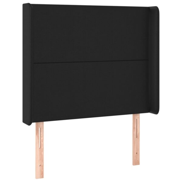 Łóżko kontynentalne z materacem i LED czarna ekoskóra 90x190 cm - obrazek 7