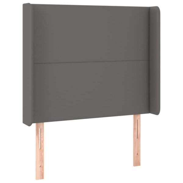 Łóżko kontynentalne z materacem i LED, szara ekoskóra 100x200cm - obrazek 7