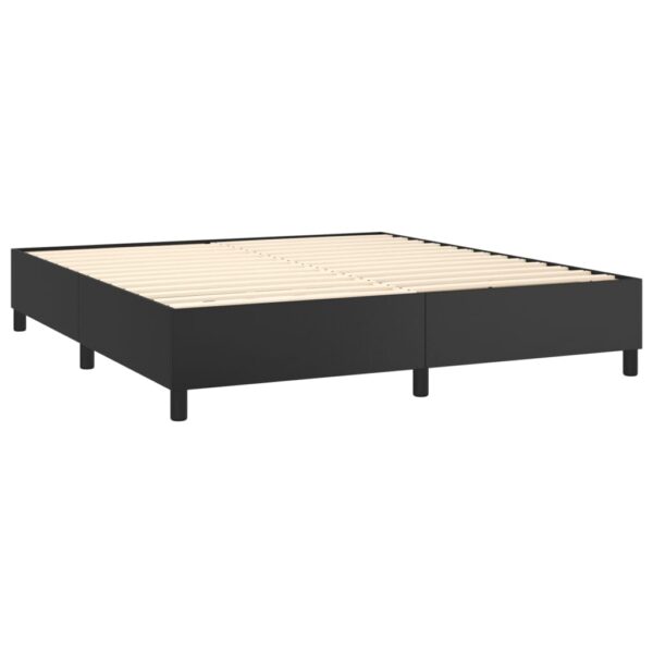 Łóżko kontynentalne z materacem i LED czarna ekoskóra 160x200cm - obrazek 5