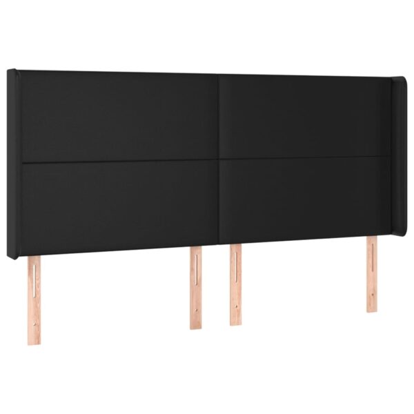 Łóżko kontynentalne z materacem i LED czarna ekoskóra 200x200cm - obrazek 7
