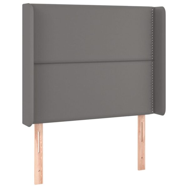 Łóżko kontynentalne z materacem i LED, szara ekoskóra 100x200cm - obrazek 7