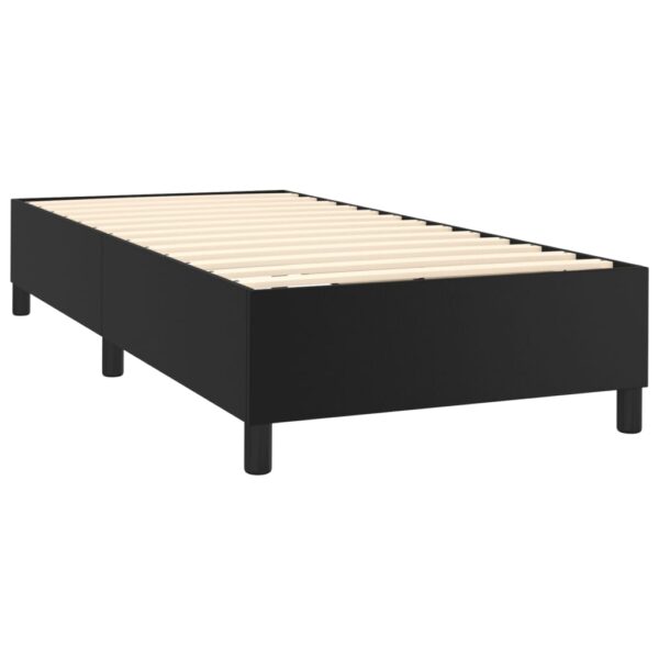Łóżko kontynentalne z materacem i LED czarna ekoskóra 100x200cm - obrazek 5