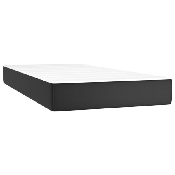 Łóżko kontynentalne z materacem i LED czarna ekoskóra 100x200cm - obrazek 6