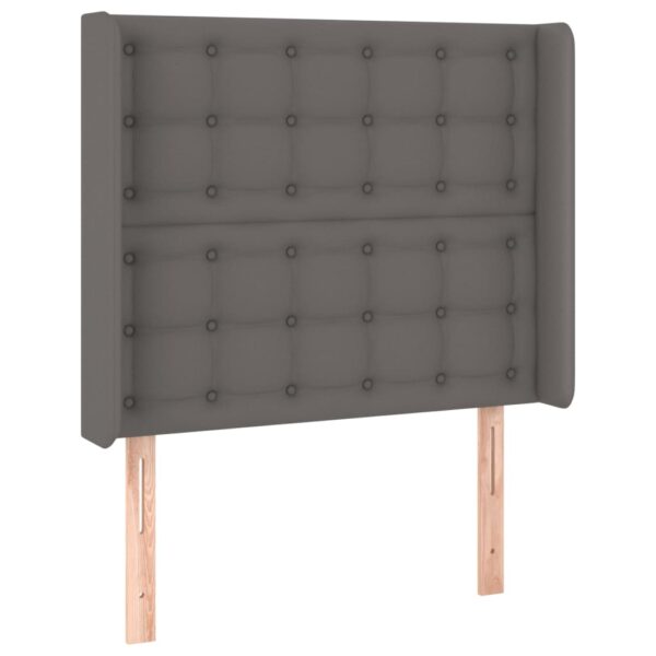 Łóżko kontynentalne z materacem i LED, szara ekoskóra 100x200cm - obrazek 7
