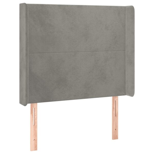 Łóżko kontynentalne z materacem i LED, szare 100x200cm, aksamit - obrazek 7