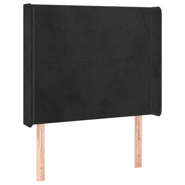 Łóżko kontynentalne z materacem i LED, czarny aksamit 100x200cm - obrazek 7