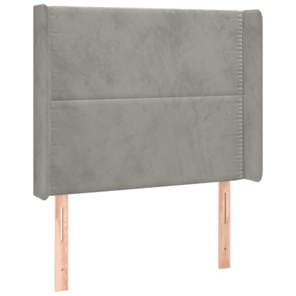 Łóżko kontynentalne z materacem i LED, szare 100x200cm, aksamit - obrazek 7