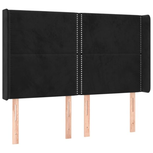 Łóżko kontynentalne z materacem i LED, czarny aksamit 140x190cm - obrazek 7