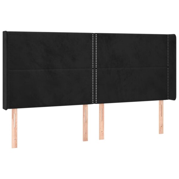 Łóżko kontynentalne z materacem i LED, czarny aksamit 180x200cm - obrazek 7