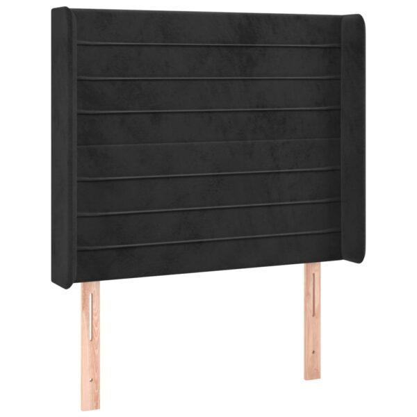 Łóżko kontynentalne z materacem i LED, czarny aksamit 100x200cm - obrazek 7