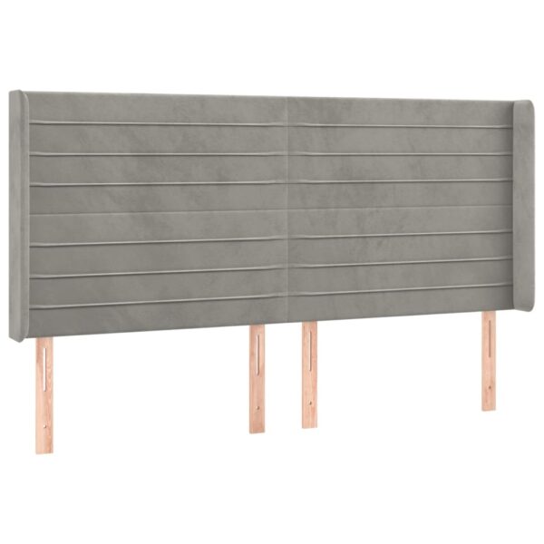 Łóżko kontynentalne z materacem i LED, szare 160x200cm, aksamit - obrazek 7