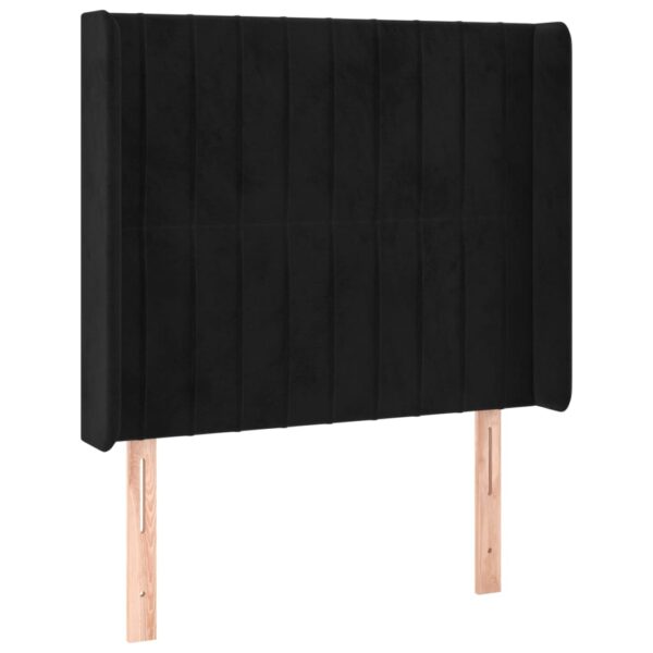 Łóżko kontynentalne z materacem i LED, czarny aksamit 100x200cm - obrazek 7