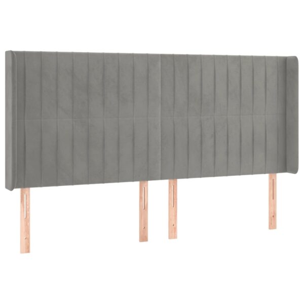 Łóżko kontynentalne z materacem i LED, szare 180x200cm, aksamit - obrazek 7