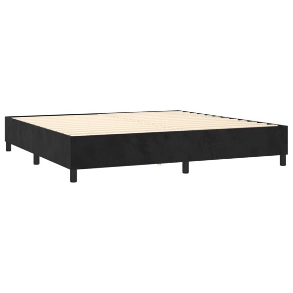 Łóżko kontynentalne z materacem i LED, czarny aksamit 200x200cm - obrazek 5