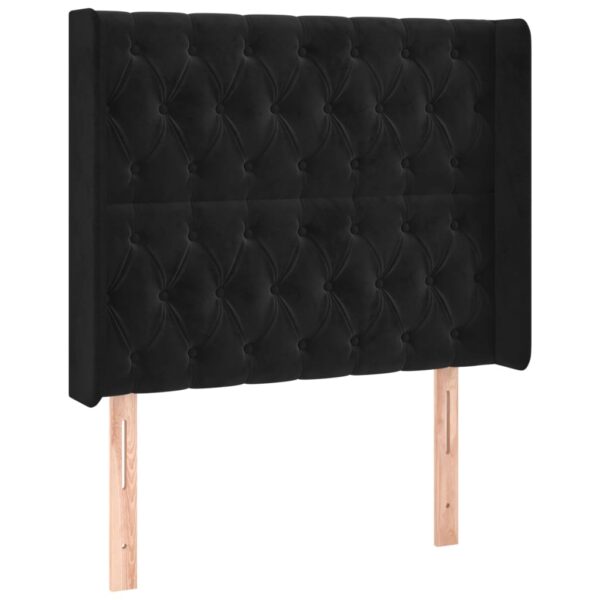 Łóżko kontynentalne z materacem i LED, czarny aksamit 90x200 cm - obrazek 7
