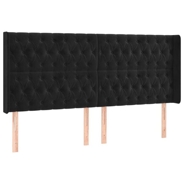 Łóżko kontynentalne z materacem i LED, czarny aksamit 180x200cm - obrazek 7