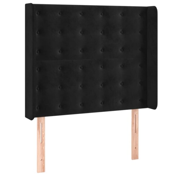 Łóżko kontynentalne z materacem i LED, czarny aksamit 100x200cm - obrazek 7