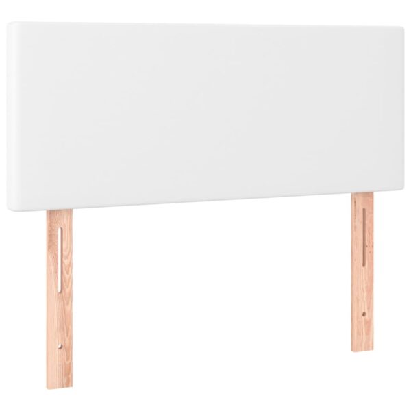 Łóżko kontynentalne z materacem i LED, biała ekoskóra 100x200cm - obrazek 7