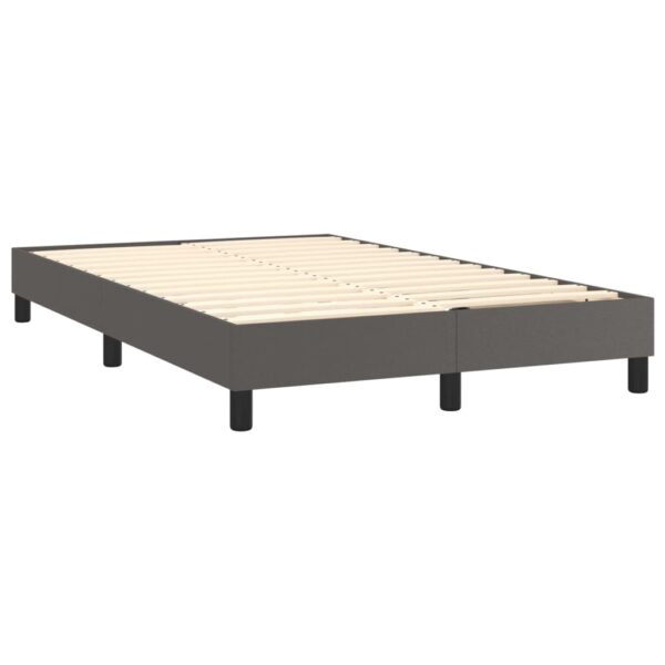 Łóżko kontynentalne z materacem i LED, szara ekoskóra 120x200cm - obrazek 5