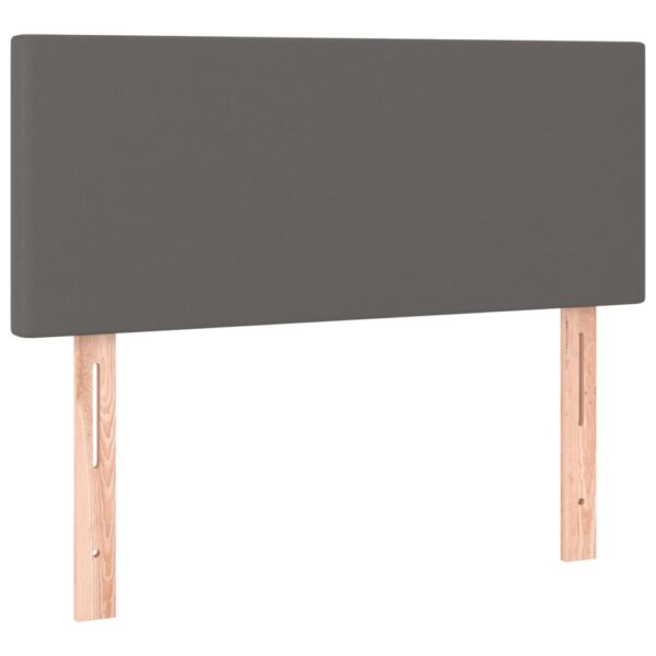 Łóżko kontynentalne z materacem i LED, szara ekoskóra 120x200cm - obrazek 7