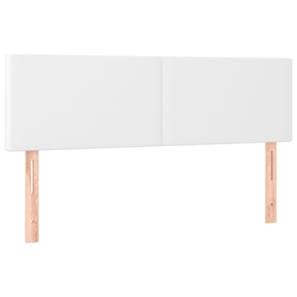 Łóżko kontynentalne z materacem i LED, biała ekoskóra 140x190cm - obrazek 7