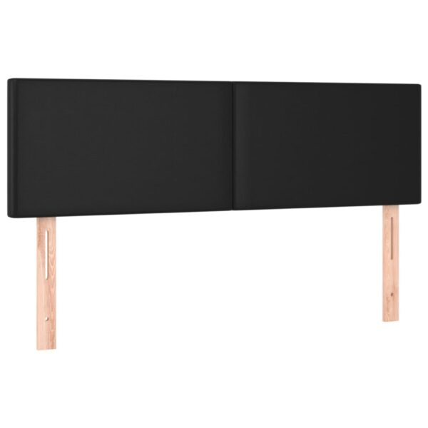 Łóżko kontynentalne z materacem i LED czarna ekoskóra 140x200cm - obrazek 7