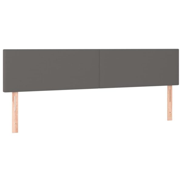 Łóżko kontynentalne z materacem i LED, szara ekoskóra 160x200cm - obrazek 7