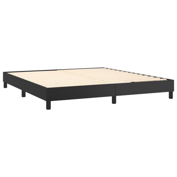 Łóżko kontynentalne z materacem i LED czarna ekoskóra 180x200cm - obrazek 5