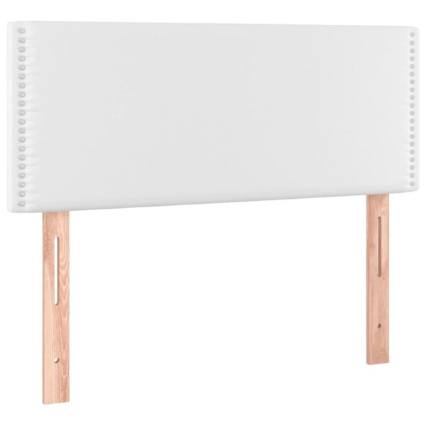 Łóżko kontynentalne z materacem i LED, biała ekoskóra 100x200cm - obrazek 7