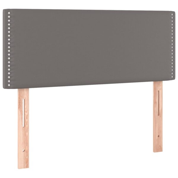 Łóżko kontynentalne z materacem i LED, szara ekoskóra 100x200cm - obrazek 7